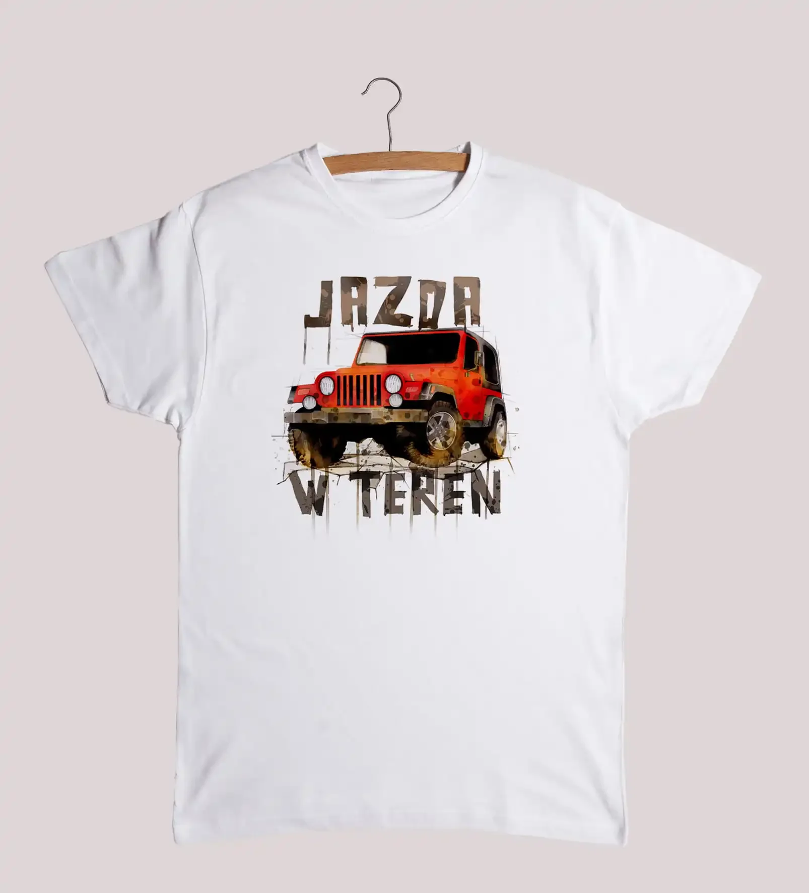 Unique Wrangler Off-road Vehicle Drawing Printed T-Shirt. Summer Cotton Short Sleeve O-Neck Mens T Shirt New S-3XL