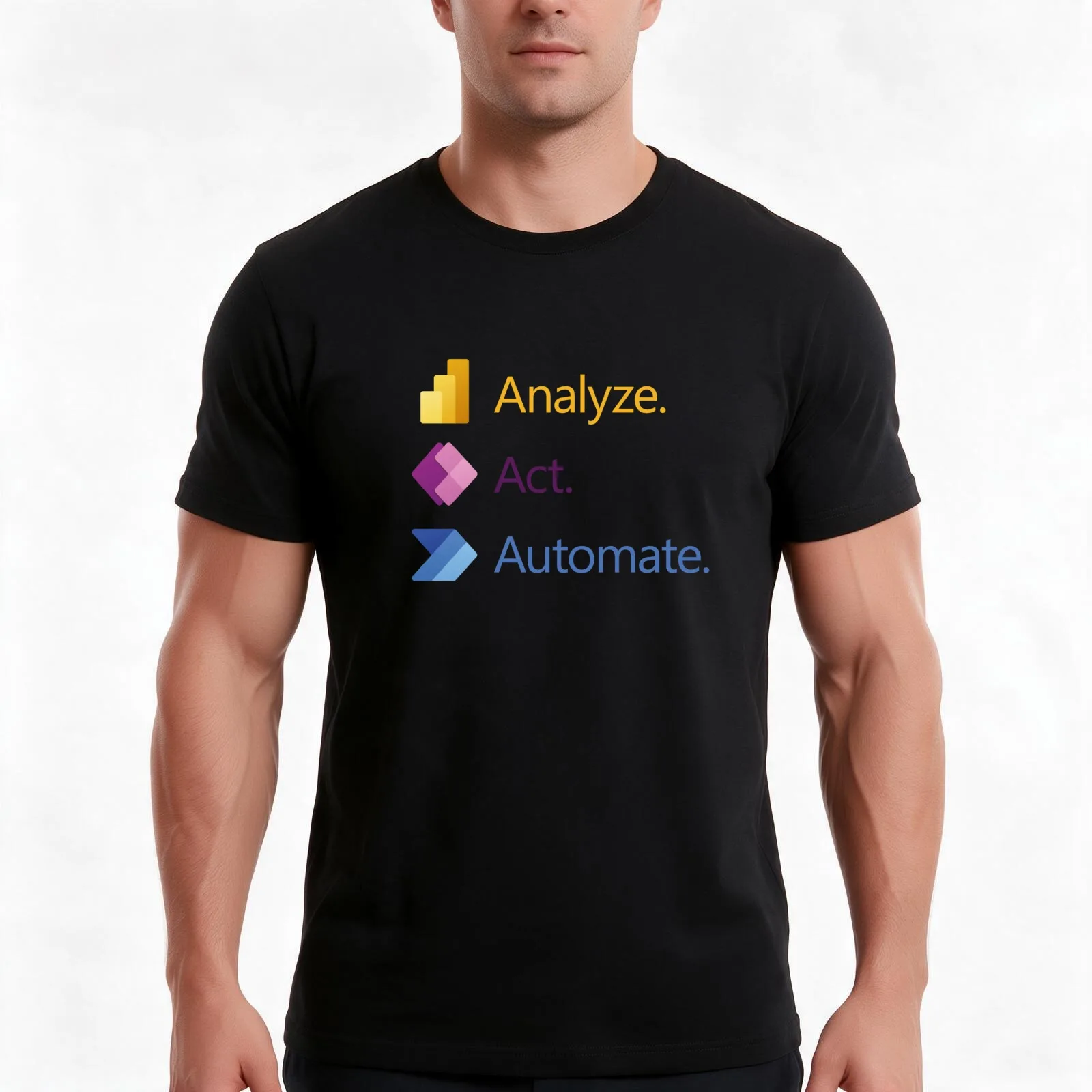 Analyze. Act. Automate. T-Shirt Summer Casual Cotton Tee Oversized Streetwear Tops Vintage Graphic Print Unisex Men Women
