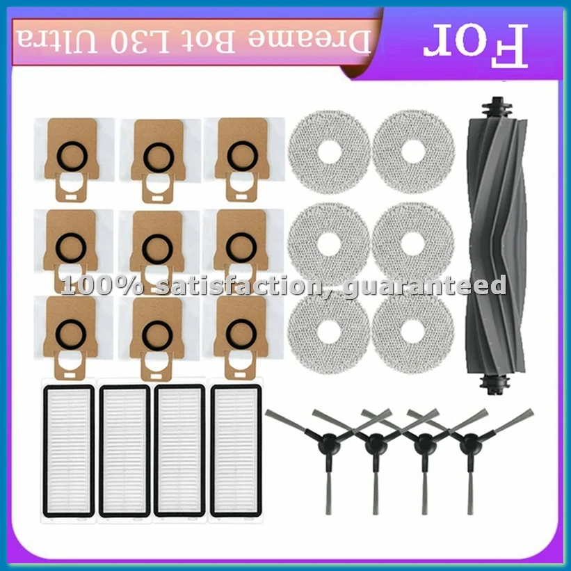 24-個の交換用スペアパーツ-bot-l30-ウルトラロボット掃除機用メインサイドブラシ、フィルター、モップラグ、ダストバッグ-b-abrm