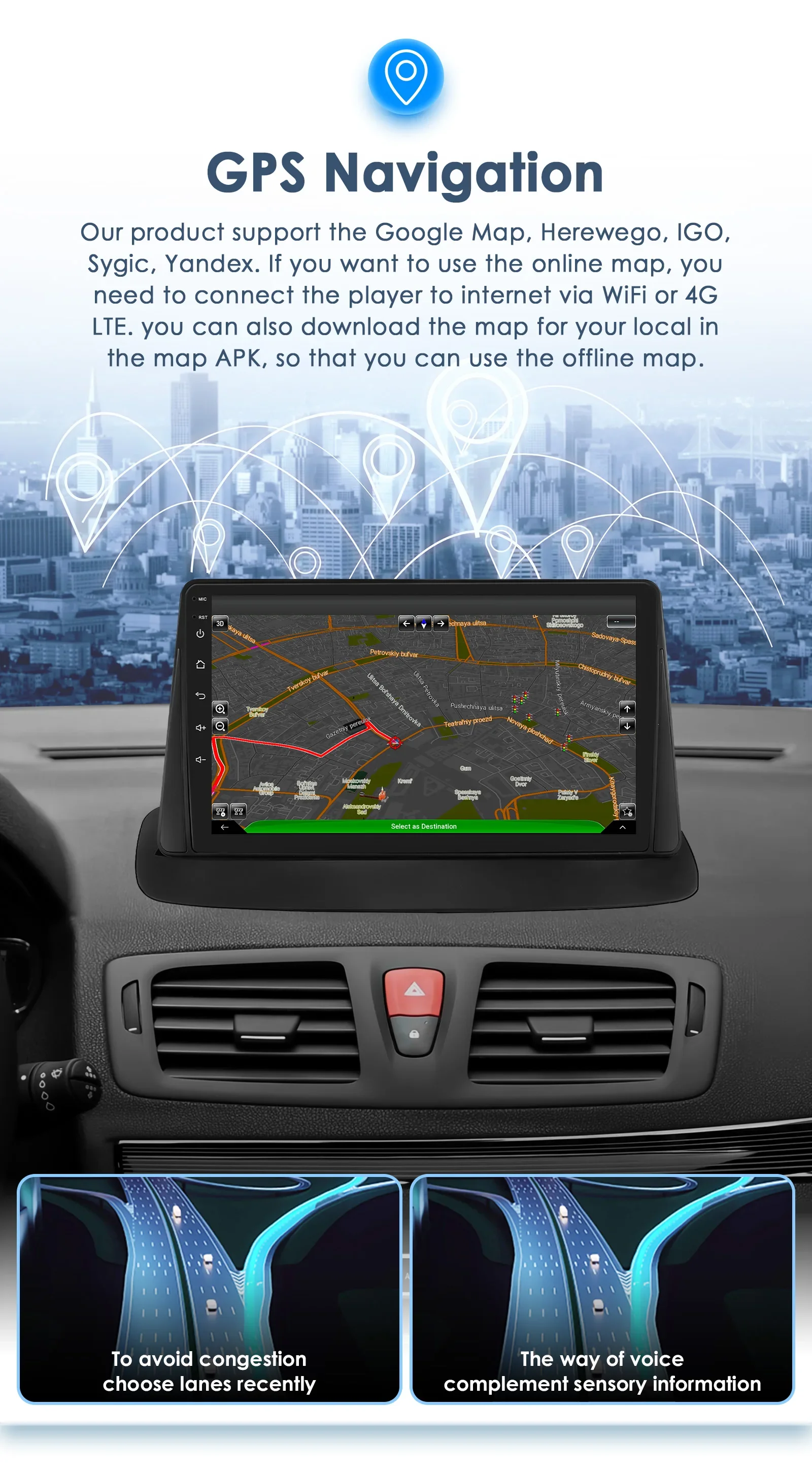 Hizpo 9'Carplay 4G AI Systeme Autoradio für Renault Megane 3 Fluence Samsung SM3 2008-2014 Multimedia Video Player GPS Autoradio – Detail 23