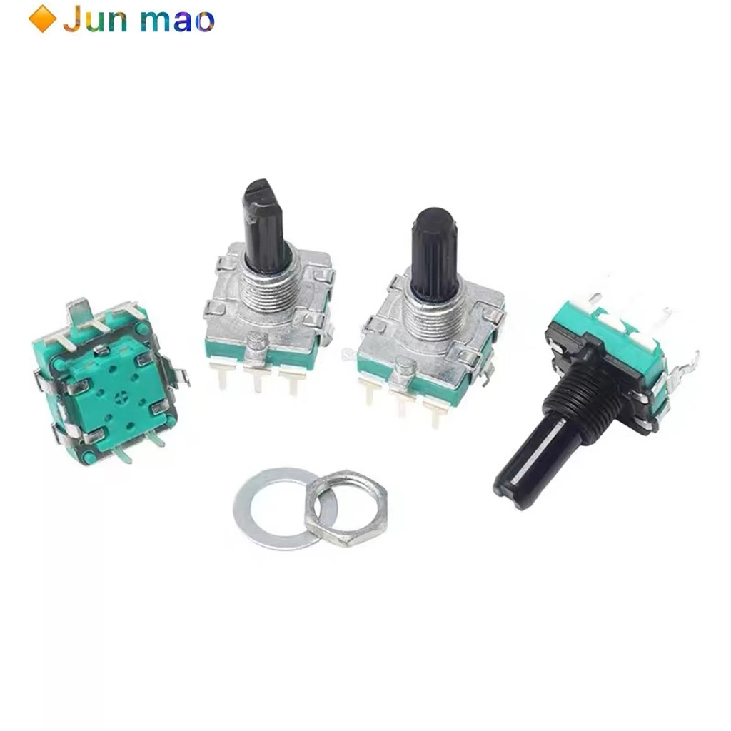 1pcs Plum blossom handle EC16 rotary encoder with switch digital encoder potentiometer 3/5 pins 15/20MM half axis D axis