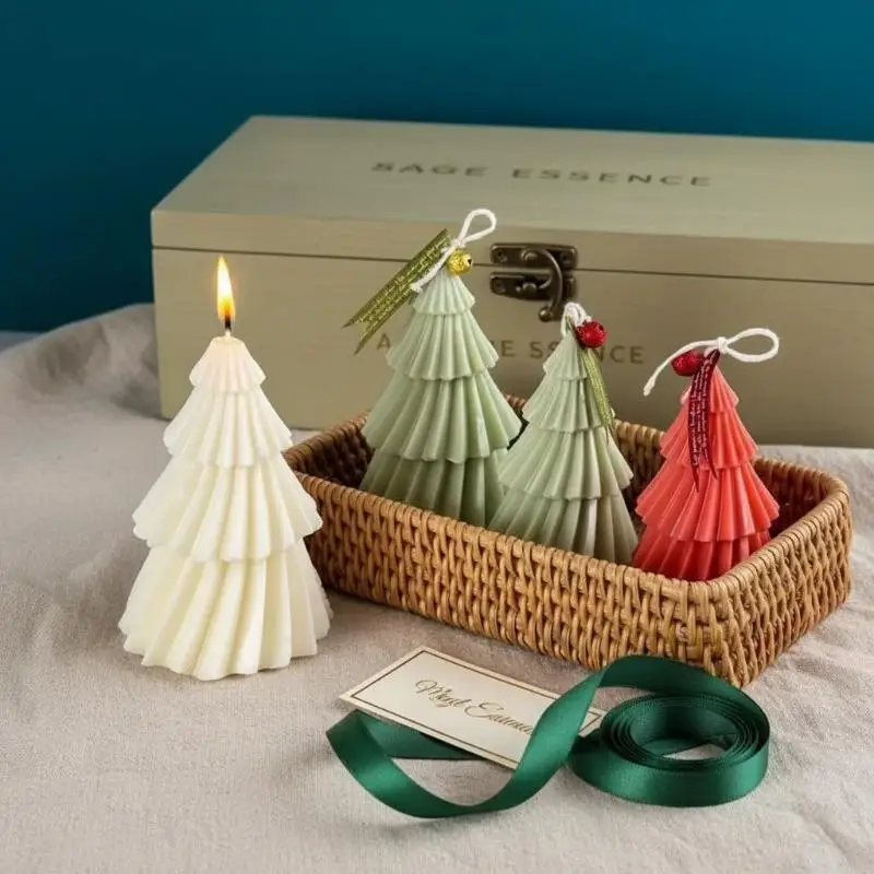 1 Stück Weihnachtsbaum-Kerzenform aus Silikon, DIY Weihnachtskerzen-Bastelset, Handgemachte Seife, Gips, Harz, Backzubehör, Weihnachtsgeschenk – Detail 2