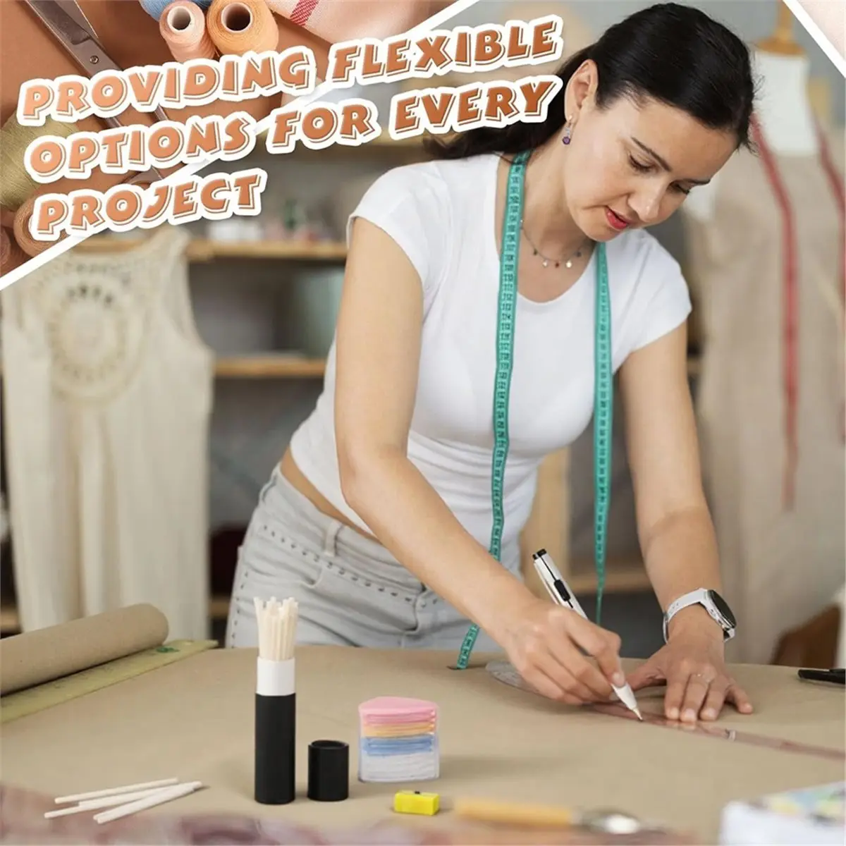 Chalk Pencil Refillable, Sewing Fabric Pen and Heat Erasable Fabric Markers for Quilting, Sewing Supplies Accessories