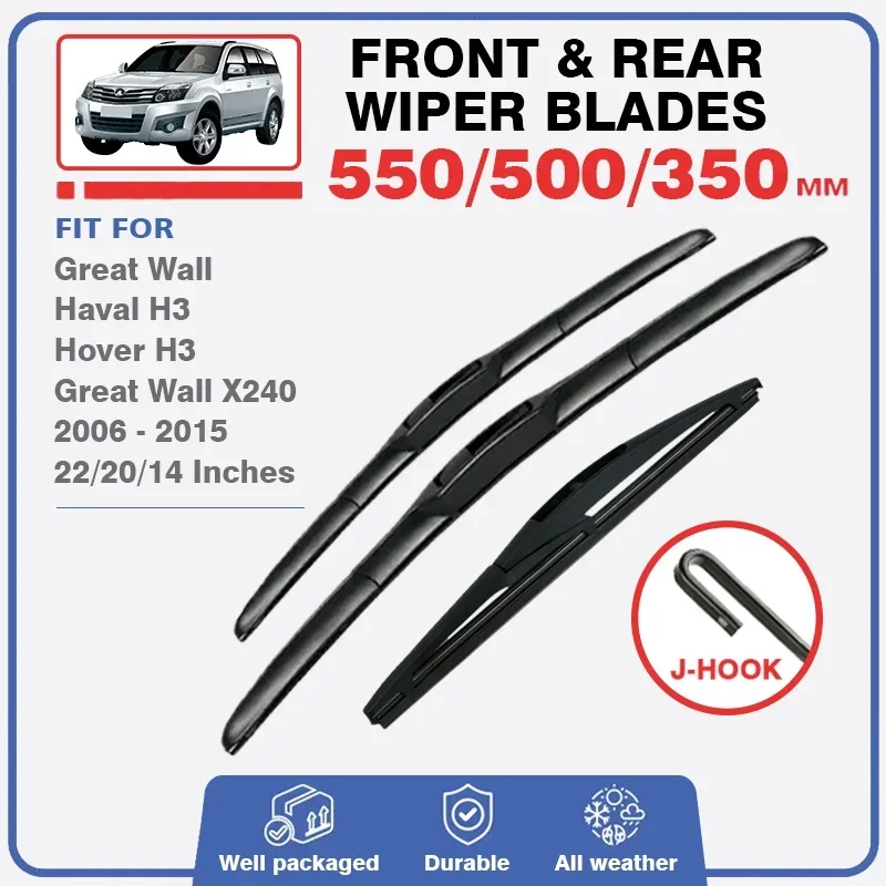 

Wiper Blades For Great Wall Haval H3 Hover H3 X240 2006 - 2015 Front / Front Rear Windshield Windscreen Window Brushes 22"20"14"