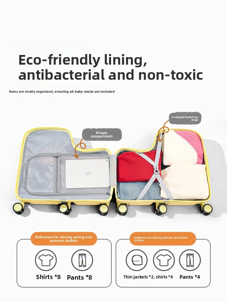 

Children's 20 Inch Lage Suitcase with for Kids Girl Boy Travel Bag Faionable Trendy ABS PC Material Zipper Closure ...