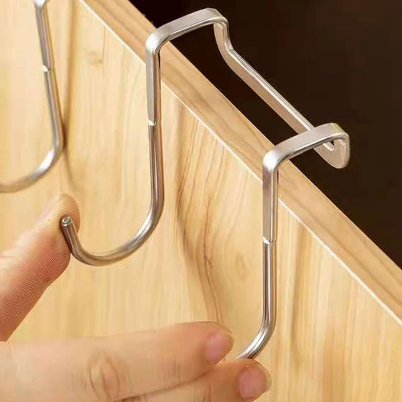 Stainless Steel Perforation-Free Cabinet Door Seamless Clothes Hook Door Back Wall Hanging Hook