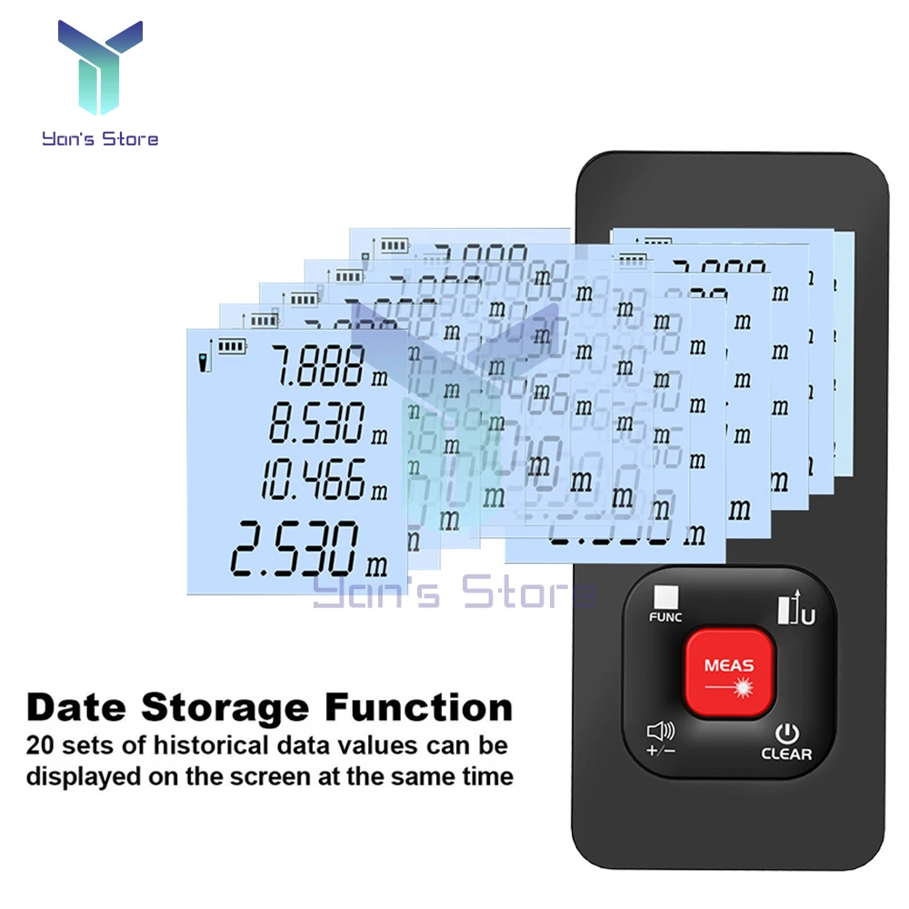 Mini cyfrowy dalmierz laserowy Precyzyjny miernik odległości Narzędzie dalmierz z laserową taśmą miernik do budynku 50M/100M