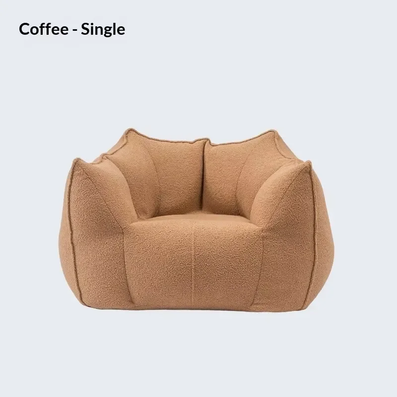 Compressed Comfortable Two Seat Sofa Bean Bag Cotton Sponge Particle Fabric Covered Disassembly Design Sleeping Lounging
