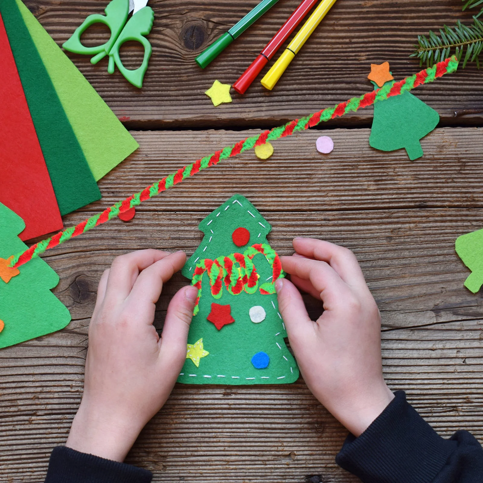 50 قطعة نغمتين الحرفية الشنيل ينبع انحناء لتقوم بها بنفسك الأنابيب المنظفات للأطفال العصي التعليمية لوازم الفن اليدوية عدة الأطفال