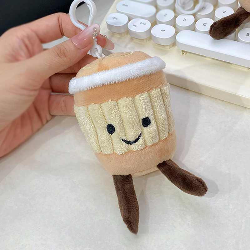 Creative Milk Tea Cup Bag Hanging Ornament Keyring Cute Plush Toy Doll Surprise Gift Backpack Pendant Charms