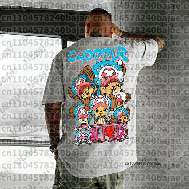 2026 New One Piece Chopper Anime Graphic Print Men's Cotton T-shirt Summer Short Sleeve Tees Casual Clothes Oversized Unisex Top - view 5