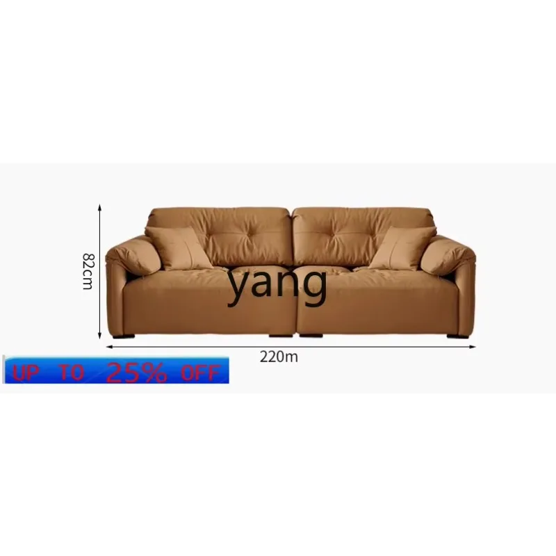

LMM French Cream Style Leather Sofa Living Room Straight Row Large Sitting Deep Retro Medieval Sofa