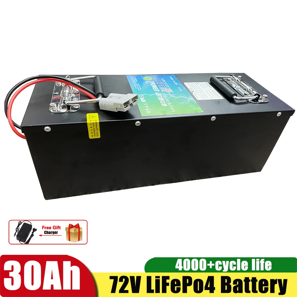 72V LiFePO4 Electric Motorcycle Battery 72V 30AH Rechargeable Battery+5A Charger