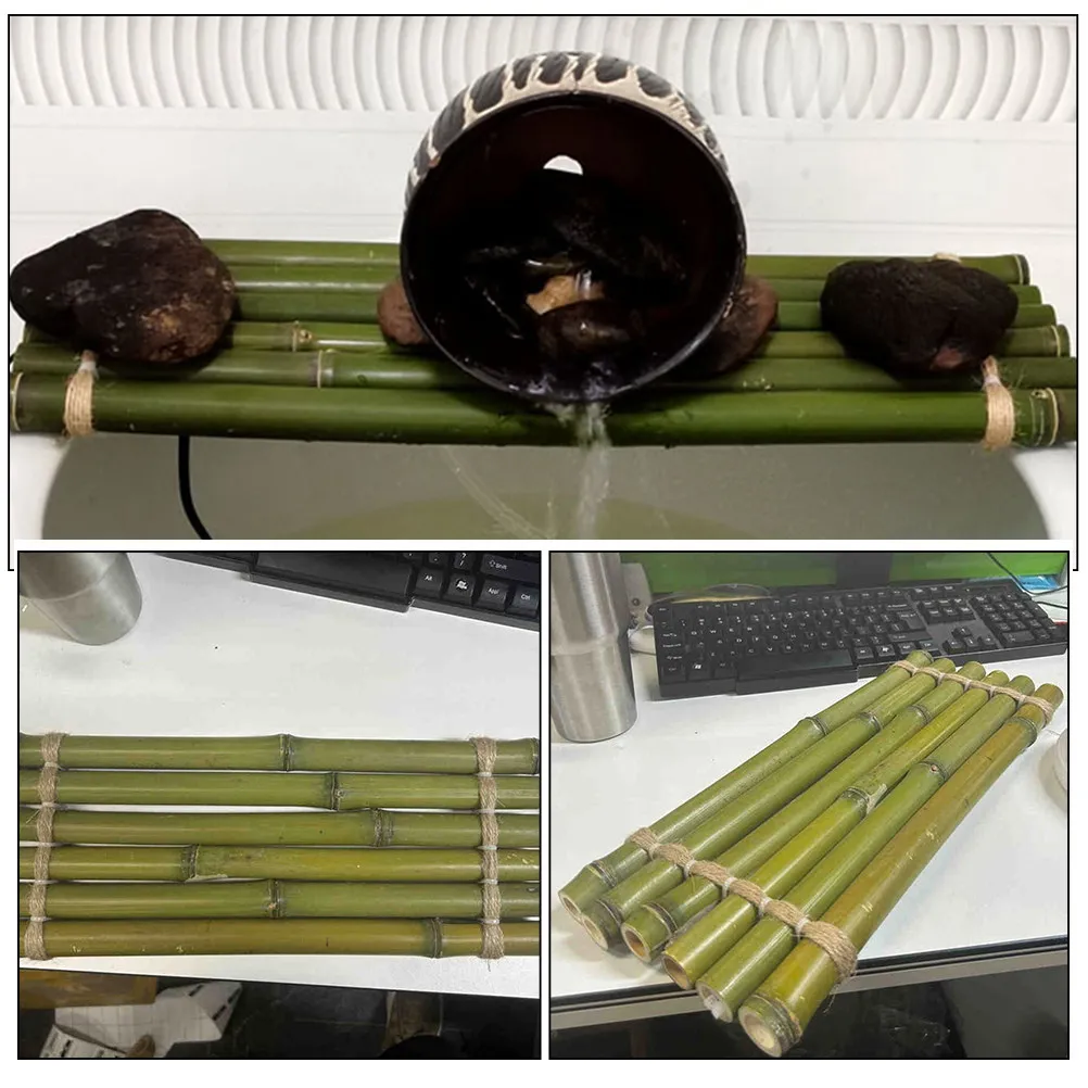 水槽竹筏水槽装飾竹板流水噴水飾りdiy造園アクセサリー酸素化サポート