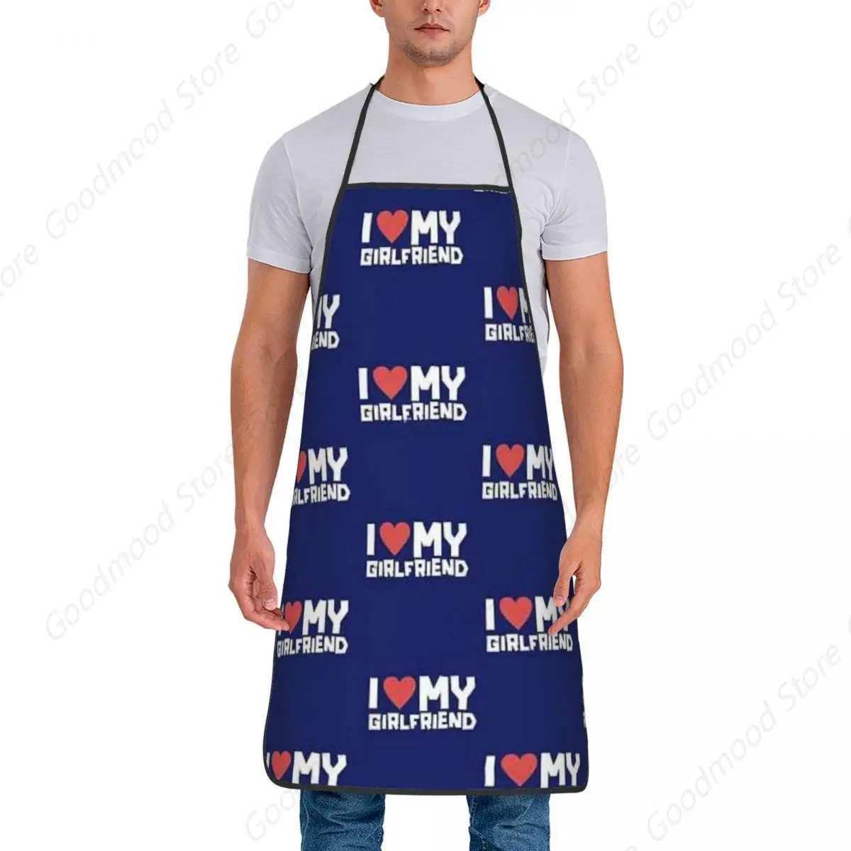 I Love My Funny Girlfriend Awesome Print Cute Gift Apron Chef Cooking Baking Tablier Bib Kitchen Cleaning Pinafore for Women Men