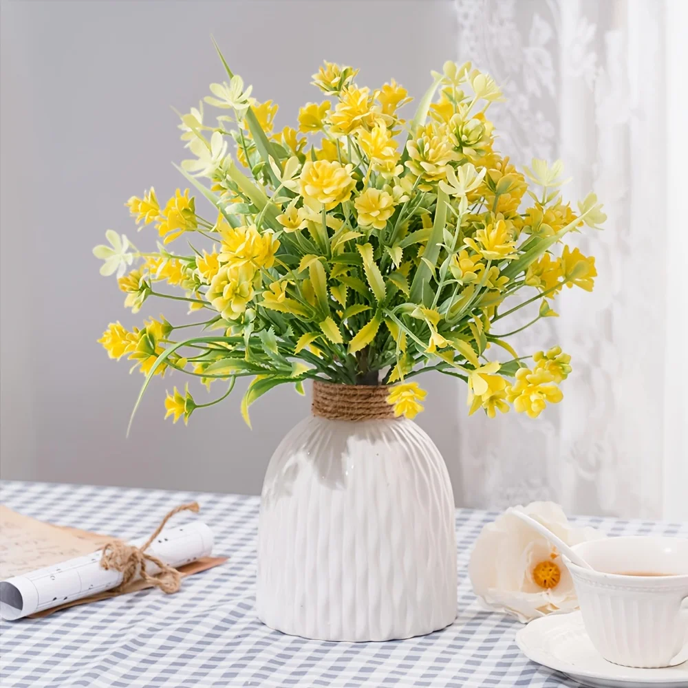 

Large Artificial Flowers Faux Flowers with Plastic Leaves Fake Bouquets for Home Indoor Outdoor Table Floral Arrangement Decor