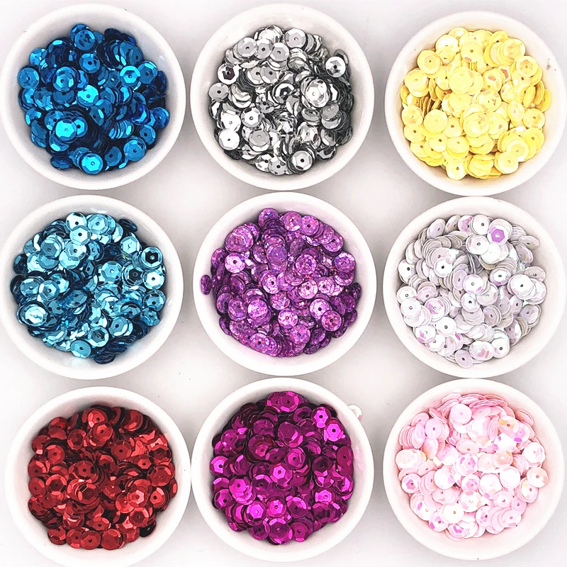 10g/Lot 8mm Concave Sequin PVC Loose Sequins For Crafts Paillette Sewing Decoration DIY Handcraft Accessory Lentejuelas