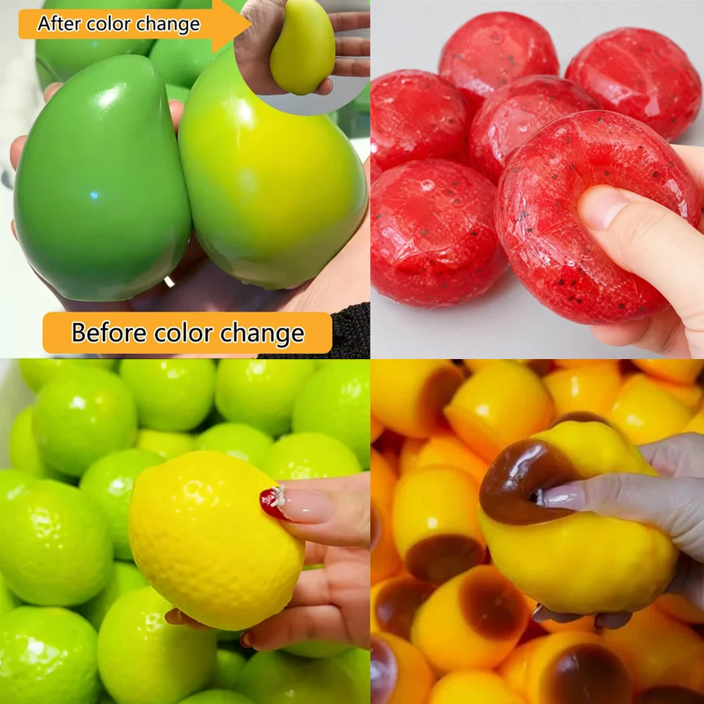 Pudding Mango Zitrone Quetschspielzeug Squishy Lebensmittelförmiges Quetsch-Fidget-Spielzeug Sensorisches Langsam Weiches Stressabbau-Spielzeug Kreative Entspannung