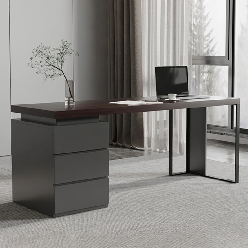 Luxury desk Italian minimalist home study Modern minimalist computer desk Solid wood office desk Designer's sense of luxury