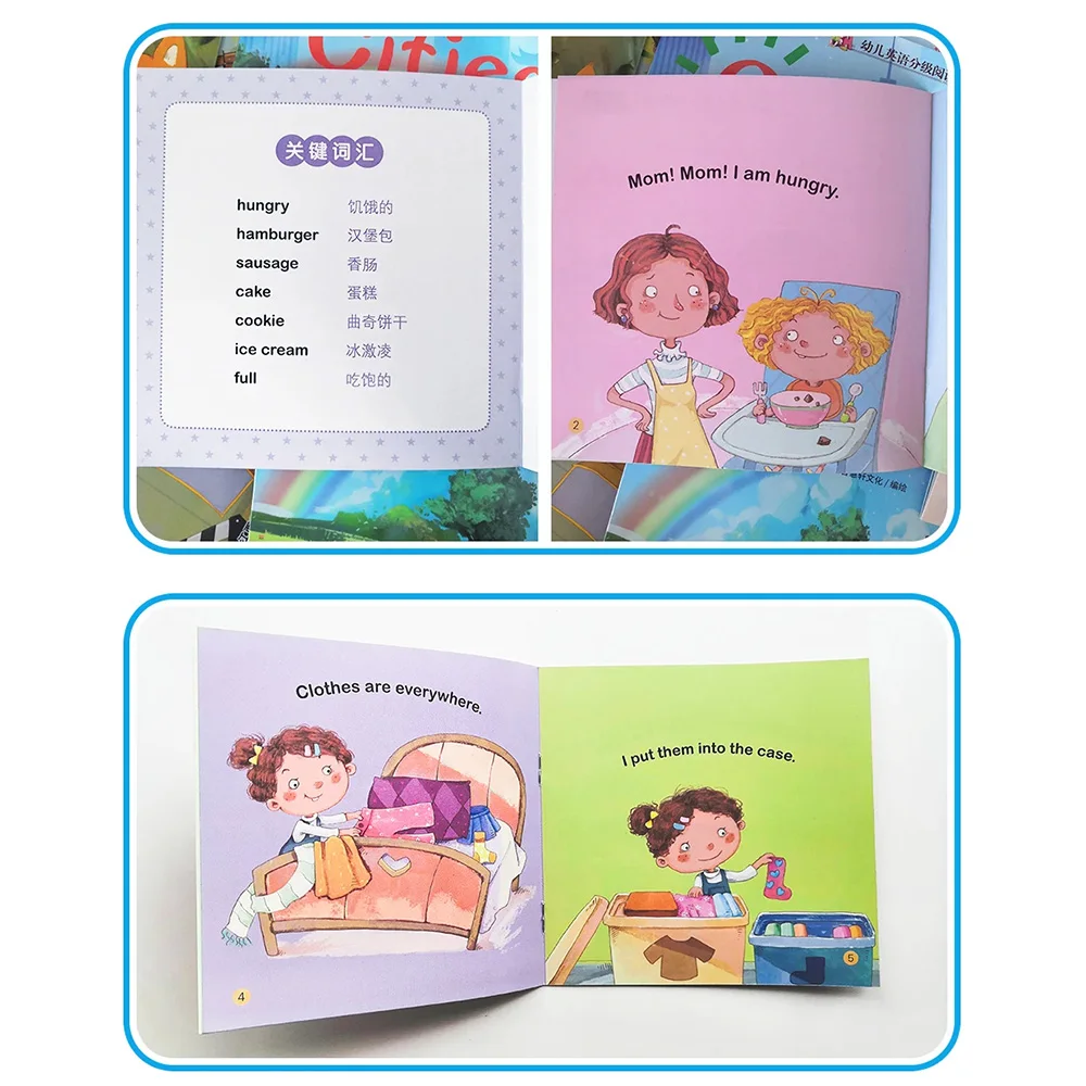 Kids 60 Pocket Books Set English Words Learning Book Enlightenment of Early Childhood Teaching Aids Bedtime Reading Montessori