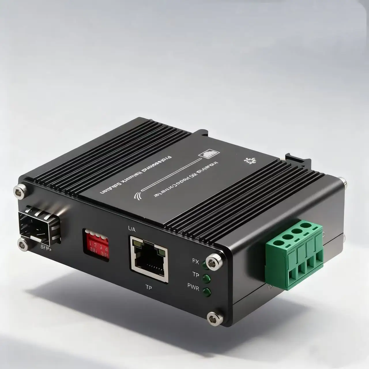 Mini Industrial SFP+ Media Converter 10G/5G/2.5G/1G/100M Copper to 10GBASE-X
