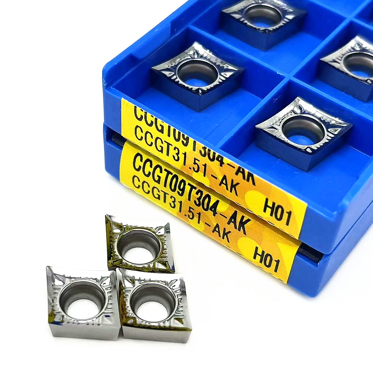 10 قطعة CCGT09T302 CCGT09T304 CCGT09T308 AK H01 الألومنيوم كربيد إدراج فهرسة التصنيع باستخدام الحاسب الآلي إدراج الداخلية قطع تحول أداة CCGT