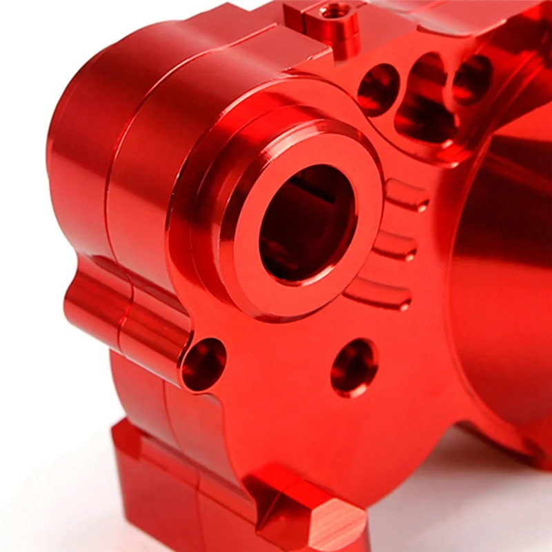 A63T-CNC Set di scatole ingranaggi differenziali a tre sezioni in metallo adatto per kit 1/5 HPI ROFUN BAHA ROVAN KM BAJA 5B 5T 5SC, rosso