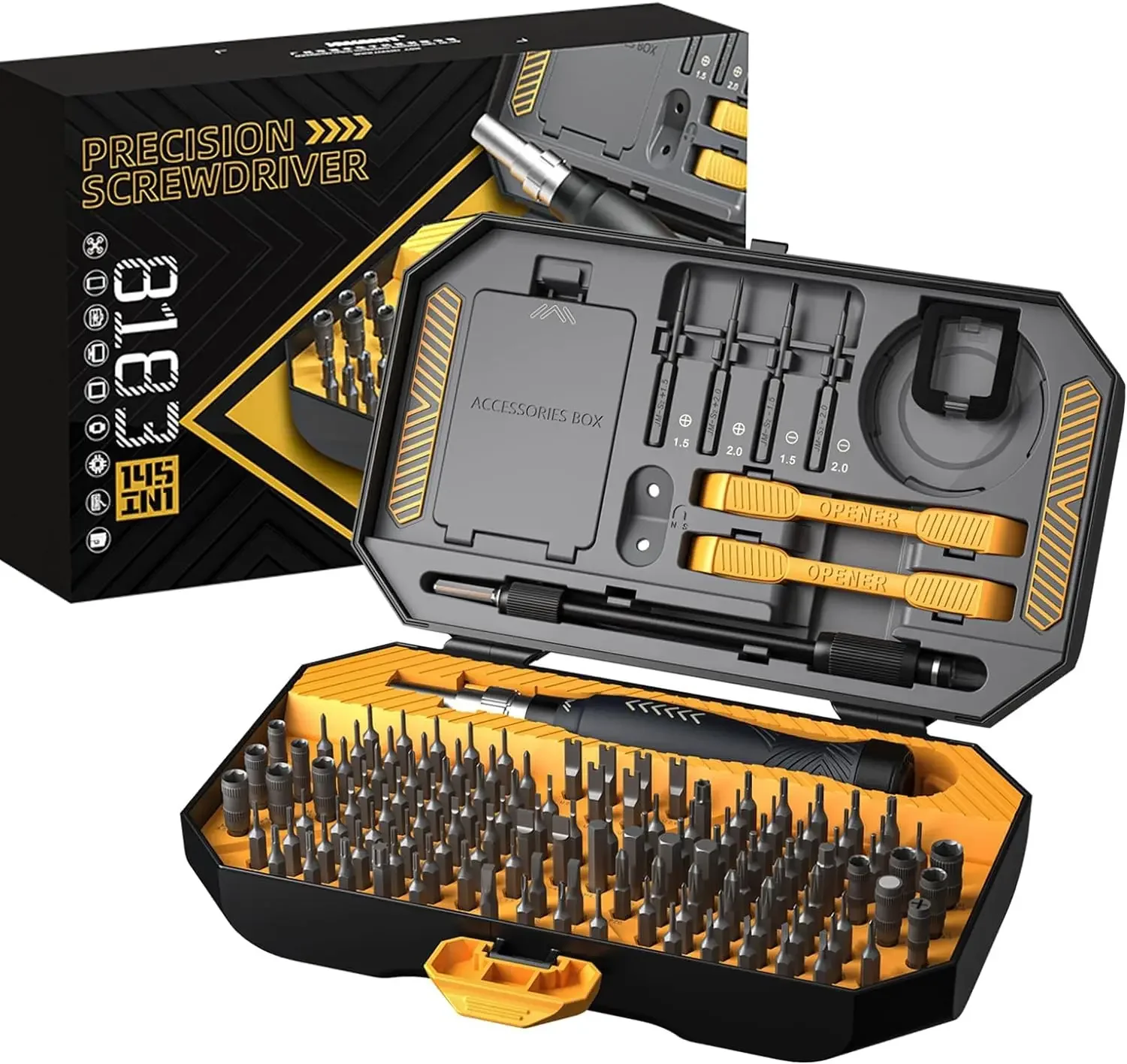 JM-8183 145 In 1 Precision Screwdriver Set Hex Phillips Magnetic CR-V Bits For iPhone PC Professional Repair Hand Tools