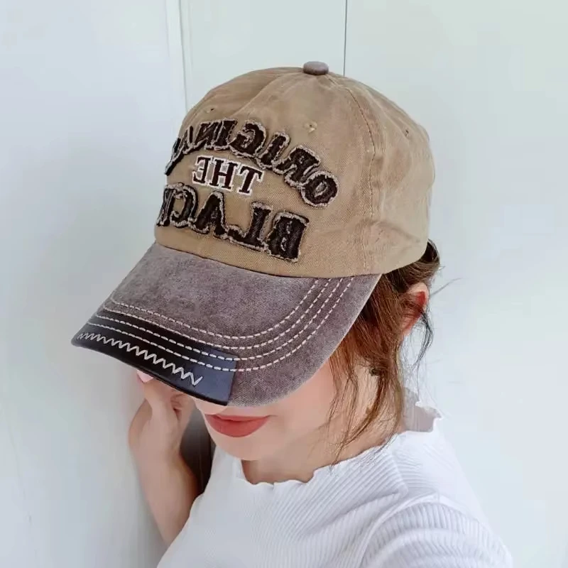 

3D Embroidered Letter Cotton Retro Baseball Hat Adjustable Men's and Women's Outdoor Sports Sunshade Hat Cool and Comfortable