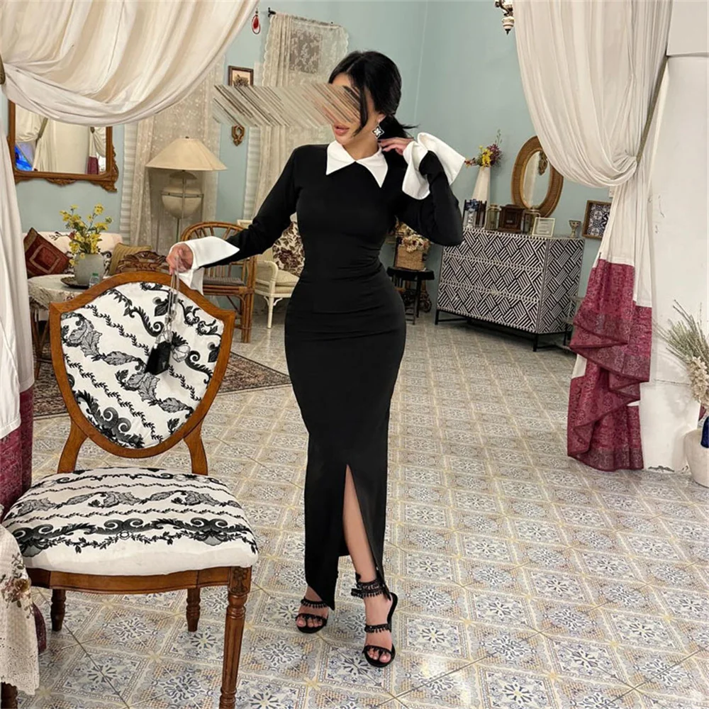 فستان سهرة رسمي من ROYET برقبة دائرية وأكمام طويلة حورية البحر بطول الكاحل فستان حفلات كلاسيكي مخصص جديد 2025