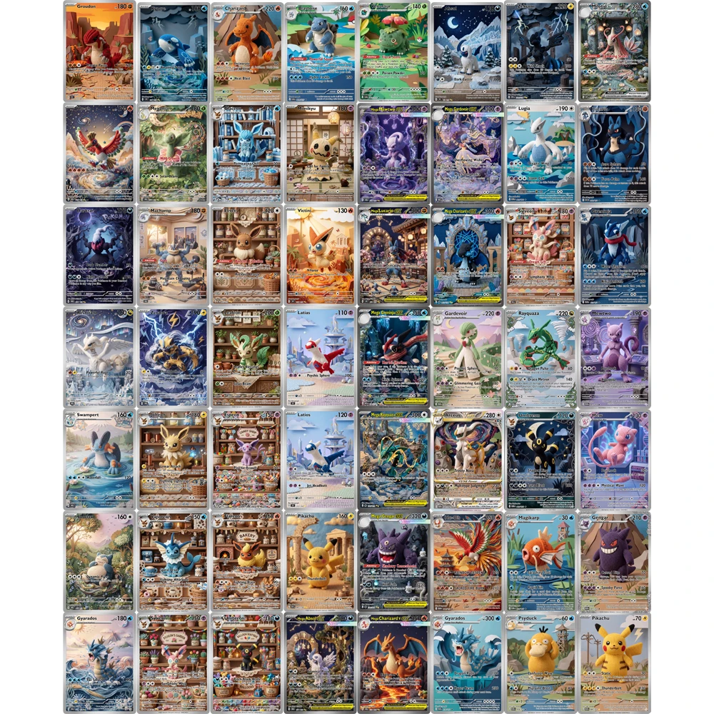 56pcs DIY Proxy TCG Collection Cards DIY No laser flash High Quality Self Made Single Card Classic Game Anime Card Gift Toy