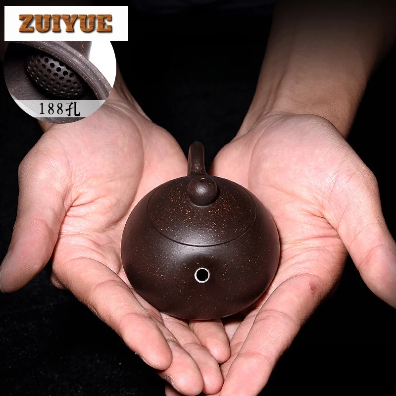 90ML High-end Yixing Purple Clay Teapots Handmade Pot Raw Ore  Black Gold Mud Kettle Chinese Zisha Tea Set for Tea Accessories