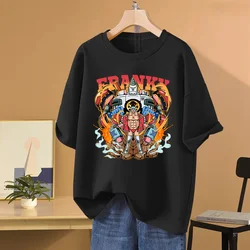 Camiseta de una pieza de Anime para hombres y mujeres, Camiseta estampada de FRANKY, camiseta de calle deportiva de ocio