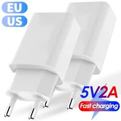 USB Charger 5V 2A Power Adapter Travel Universal Mobile Phone Charger for iPhone Samsung Xiaomi Redmi LG EU/US Wall Charge Plug