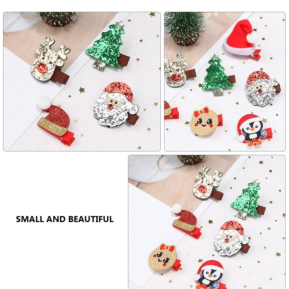 

4pcs Kids Hairpins Bright Color Durable Unique Design Hair Clips Barrettes Decorative Headdress For Children Christmas