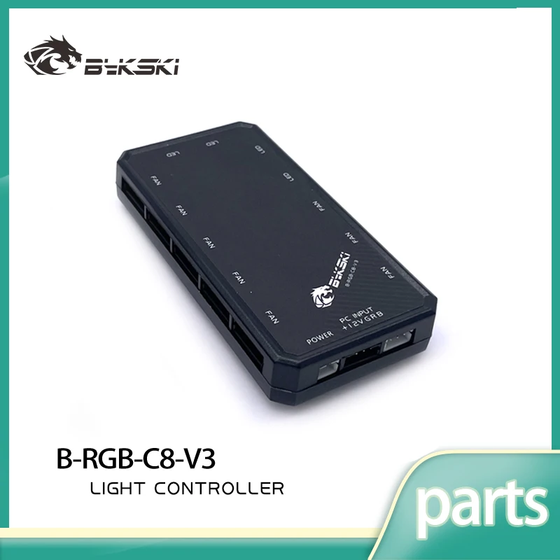 Bykski RGB (12v 4pin) Lighting System 8+4 Interfaces Controller for Bykski's RGB Lighting Supports Motherboard SYNC B-RGB-C8-V3