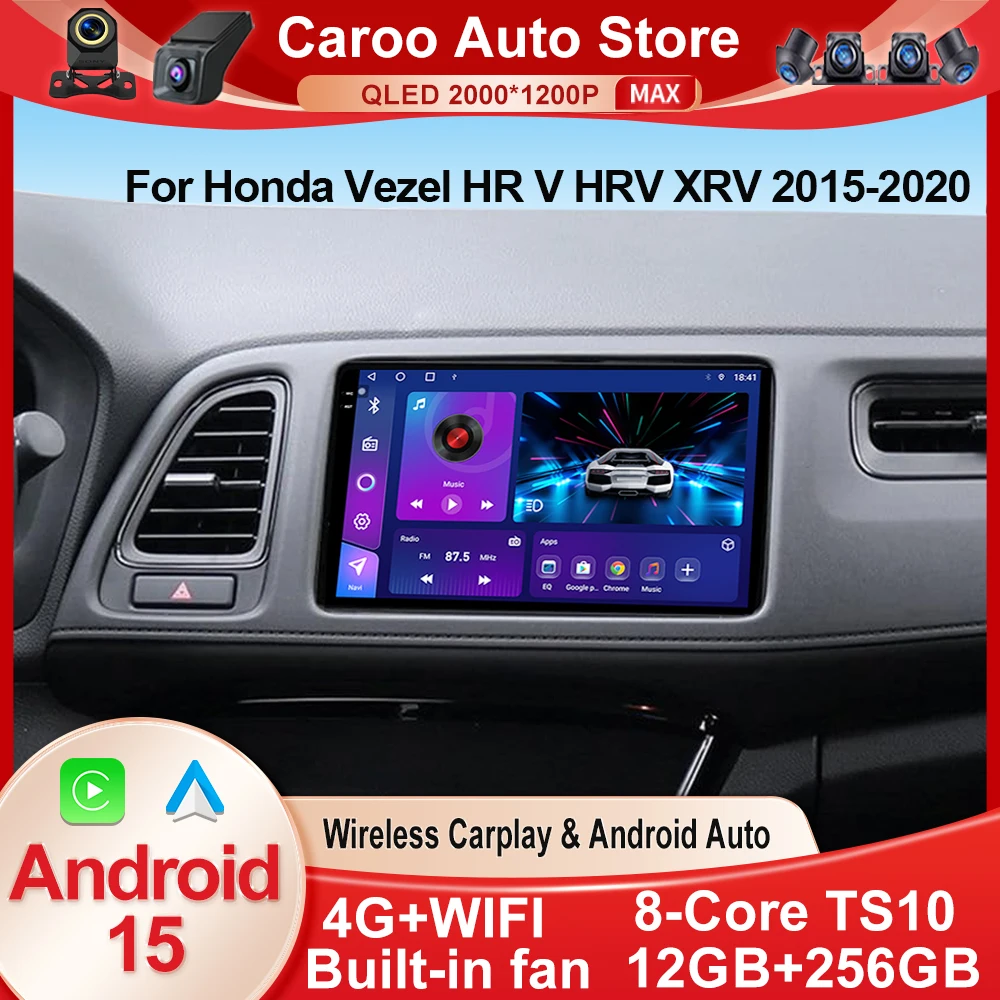 Android 15 For Honda Vezel HR V HRV XRV 2015 2016 2017 2018 2019 2020 Car Radio Multimedia Stereo Player GPS Navigation Carplay