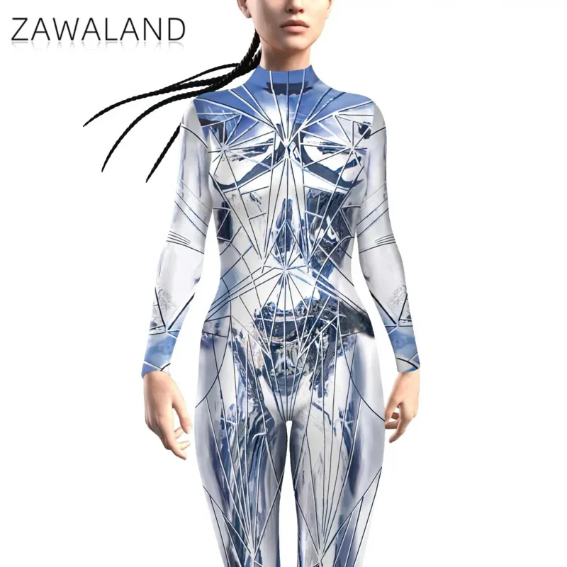 Halloween Carnival Future Technology Cosplay Costume Robot Steampunk Zentai Bodysuit Fancy Suit Jumpsuits MS17493