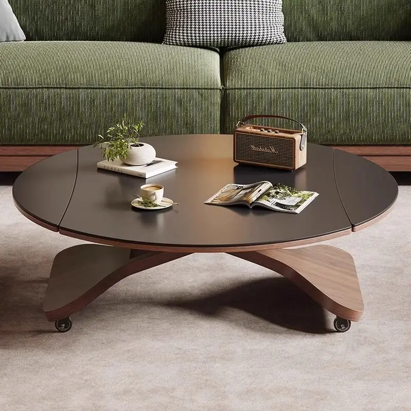 Vintage Wheels Coffee Tables Multifunction Wood Apartments Small Coffee Tables Living Room Nordic Mesa De Centro Sala Furniture