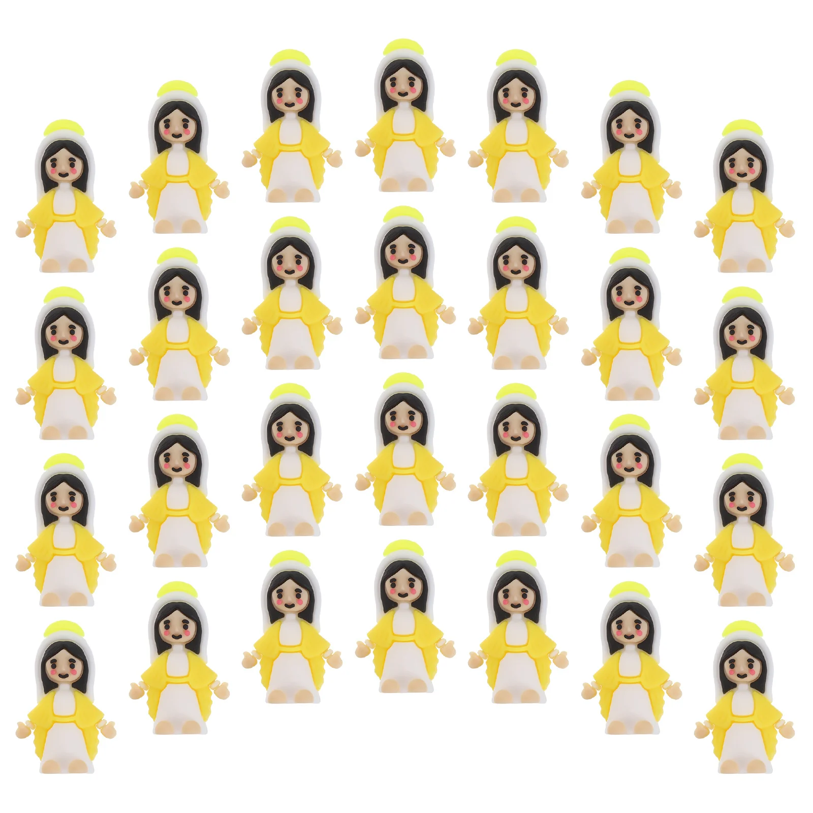 

50Pcs Virgin Mary Mini Statues PVC Catholic Blessed Mother Ornament Small Religious Desk Decor Easter Christmas Nativity Scene