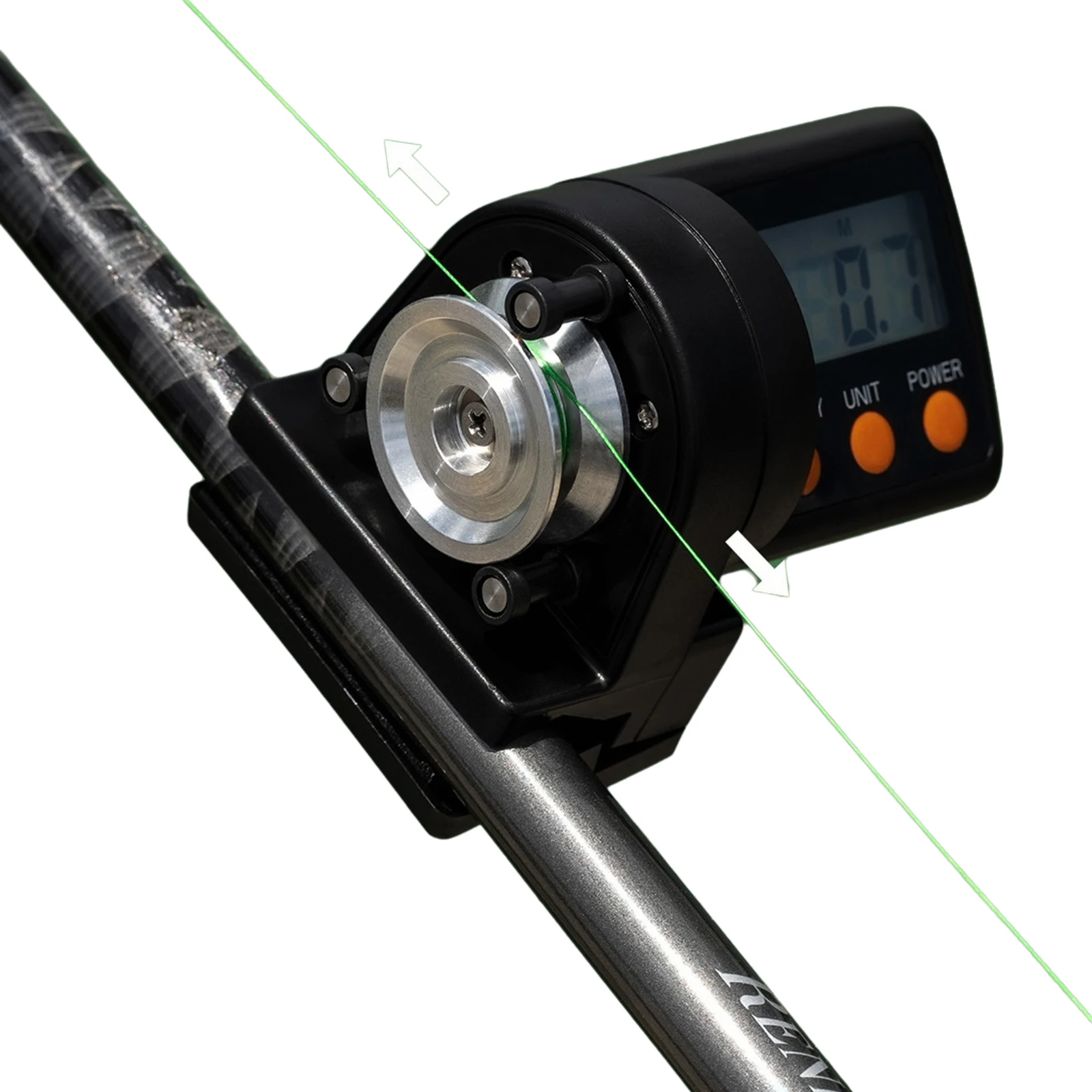 Fishing Line Counter Roller Alloy Wheel Dual Direction 999.9m 0.1m Precision Backlight Unit Switch Auto Off