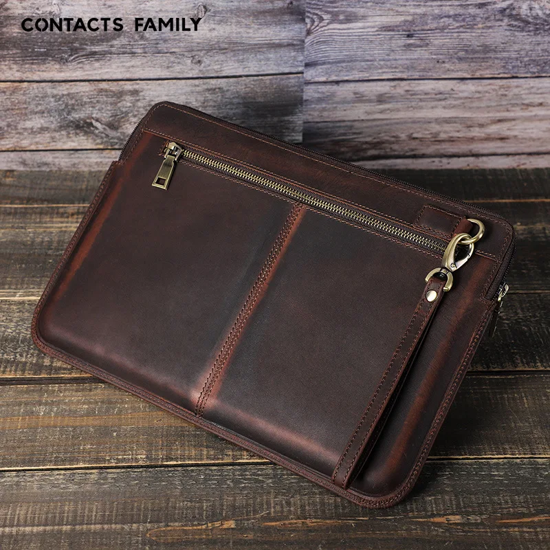 حافظة ماك بوك اير 13.3 من الجلد الطبيعي، منظم للكمبيوتر المحمول، حقيبة أعمال رفيعة محمولة باليد