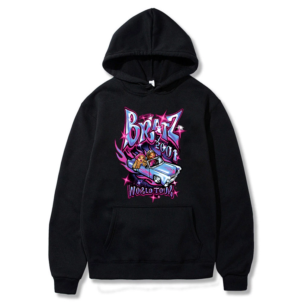 Bratz Hoodie Cartoon Pattern 2024 New Logo Unisex Long Sleeve Streetwear Men Women Hooded Sweatshirt Funny Clothes