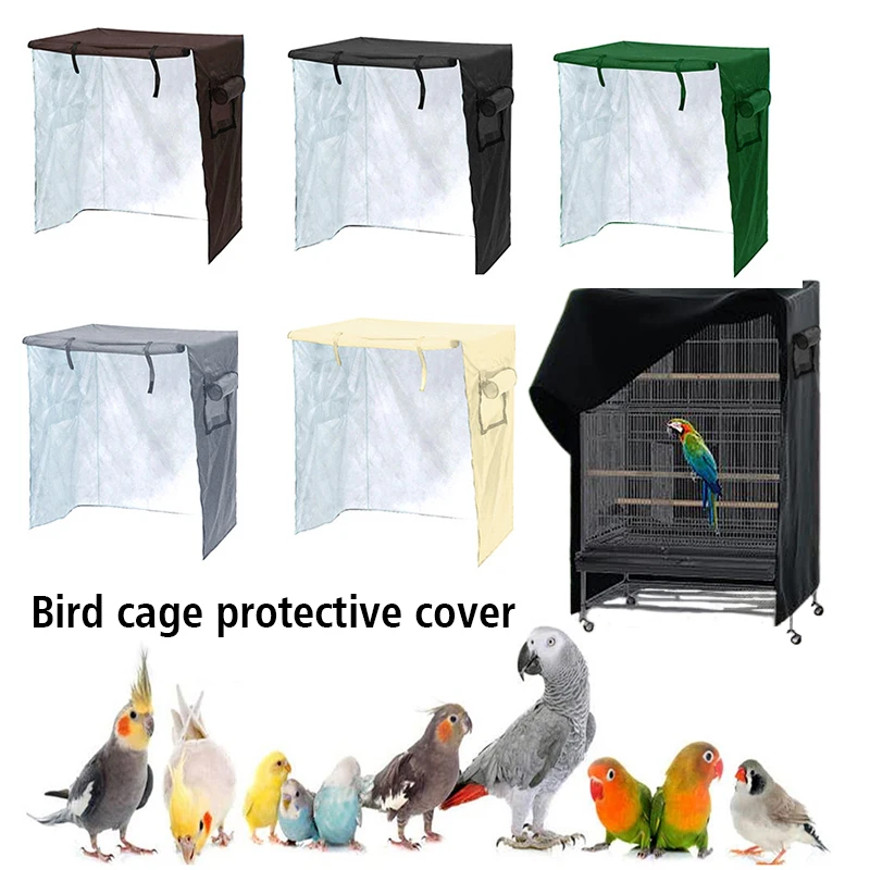 Large Black Bird Cage Cover Washable Windproof Parrot Cages Square Dustproof Blackout Shade Cloth Breathable Birdcage Protective