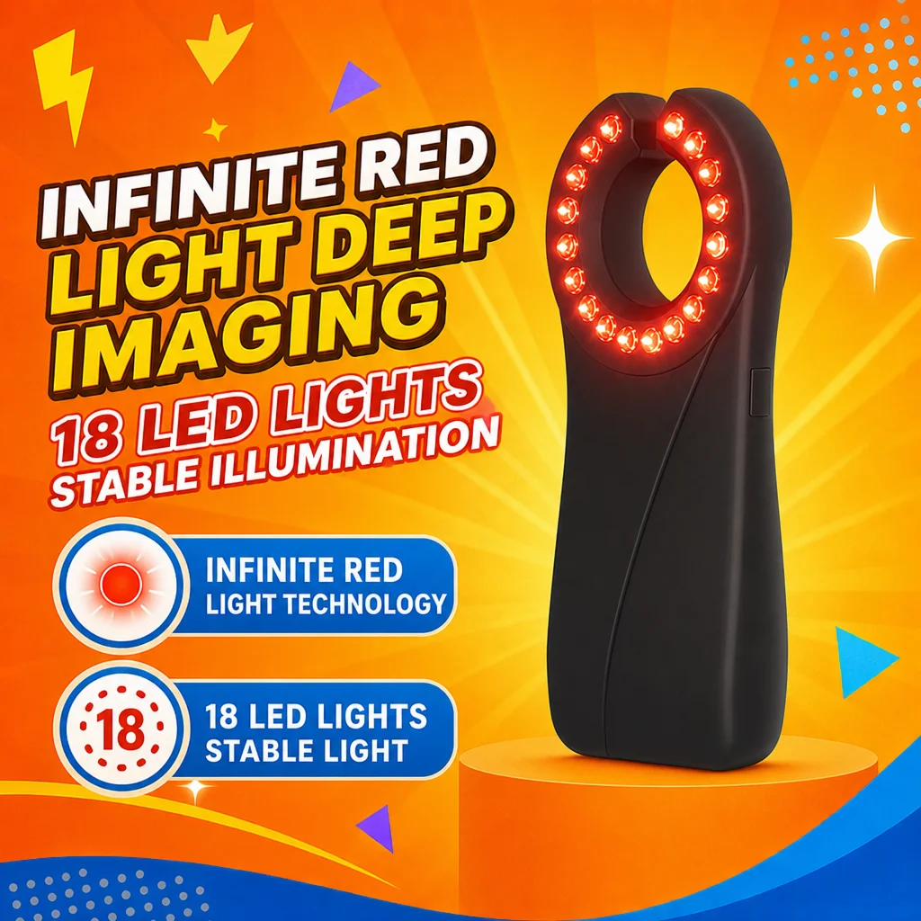 JUSTLANG Medical Vein Finder Portable Rechargeable 18 LED Blood Vessel Visualizer Handheld Infrared Viewer Injection Scanner