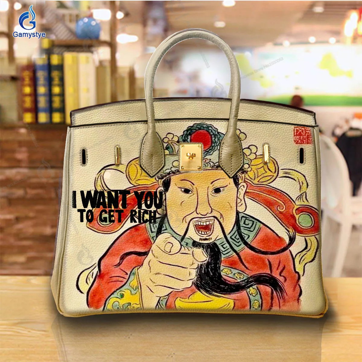 Art Hand-Painting Kind Grandpa Customize Totes Ladies Designer Brand Handbags High Quality Messenger Shoulder Bag National Style