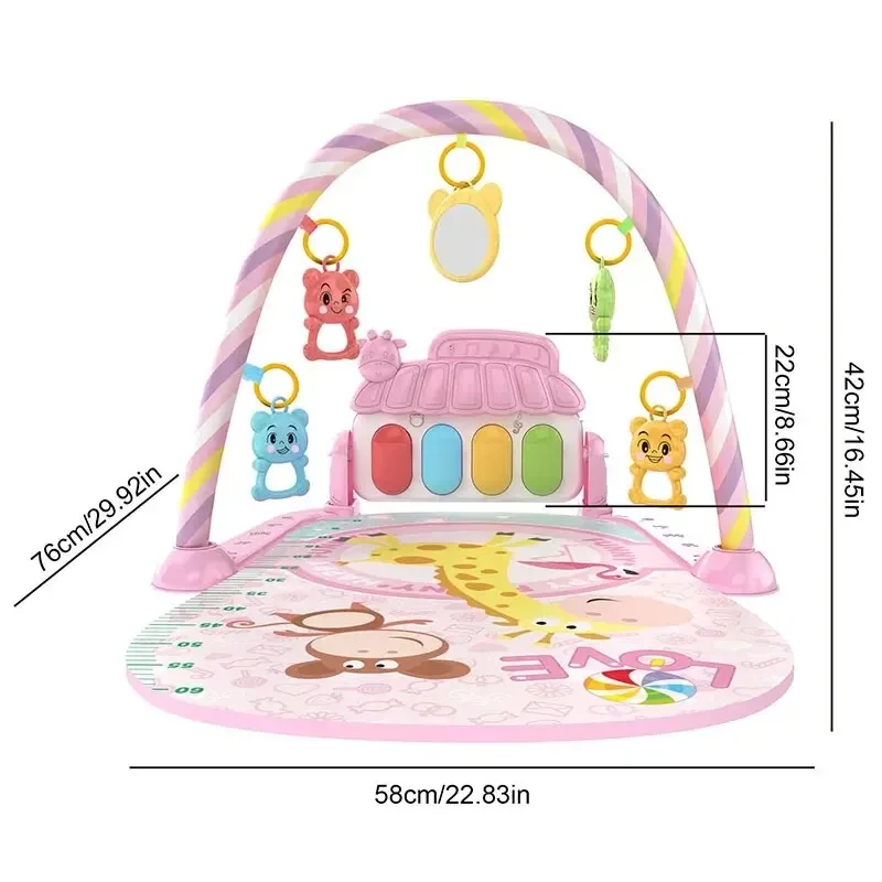 Baby 0-1 years old baby fitness stand pedal piano toy newborn music pedal piano fitness equipment bed bell toy