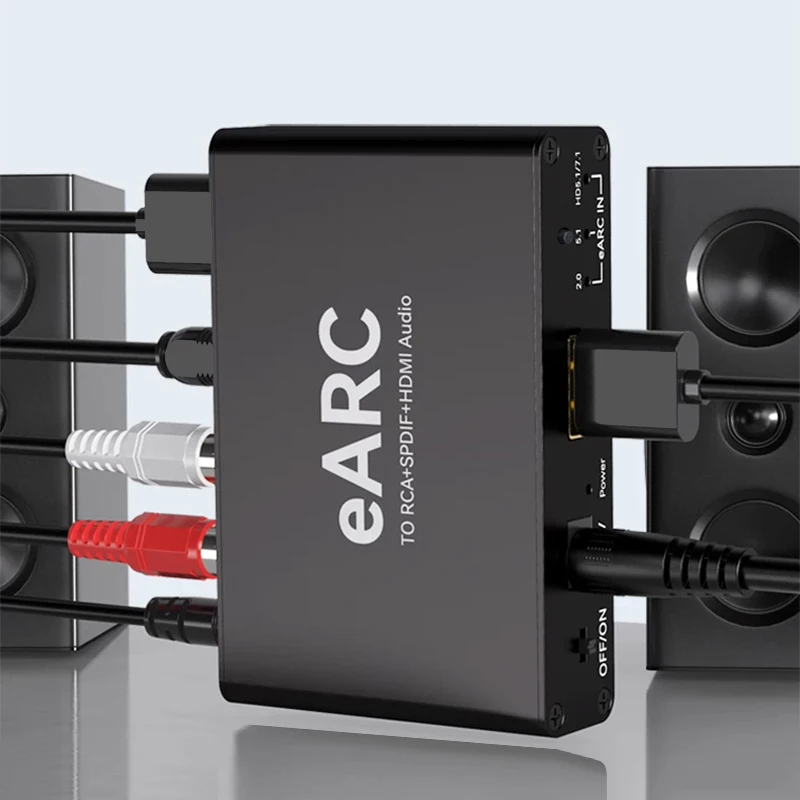 192KHz HDMI EARC ARC To RCA Audio Extractor Converter for TV To Fiber Optic RCA L/R 3.5mm Jack Soundbar Amplifier Speaker System