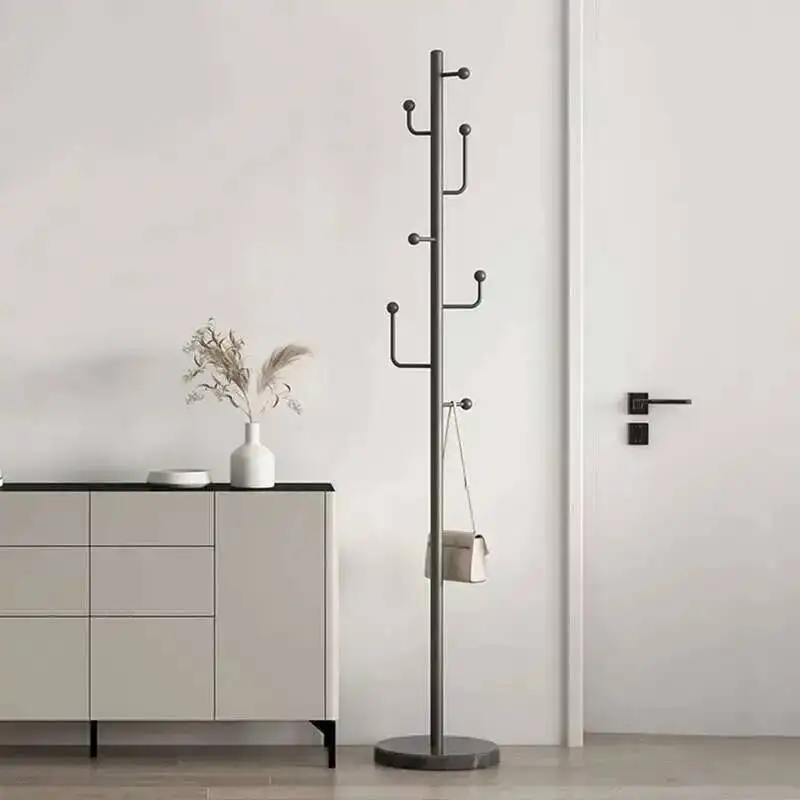 Black Nordic Minimalist Coat Rack Standing Floor Designe Aesthetic Clothes Drying Rack Place Saving Percheros Home Furniture