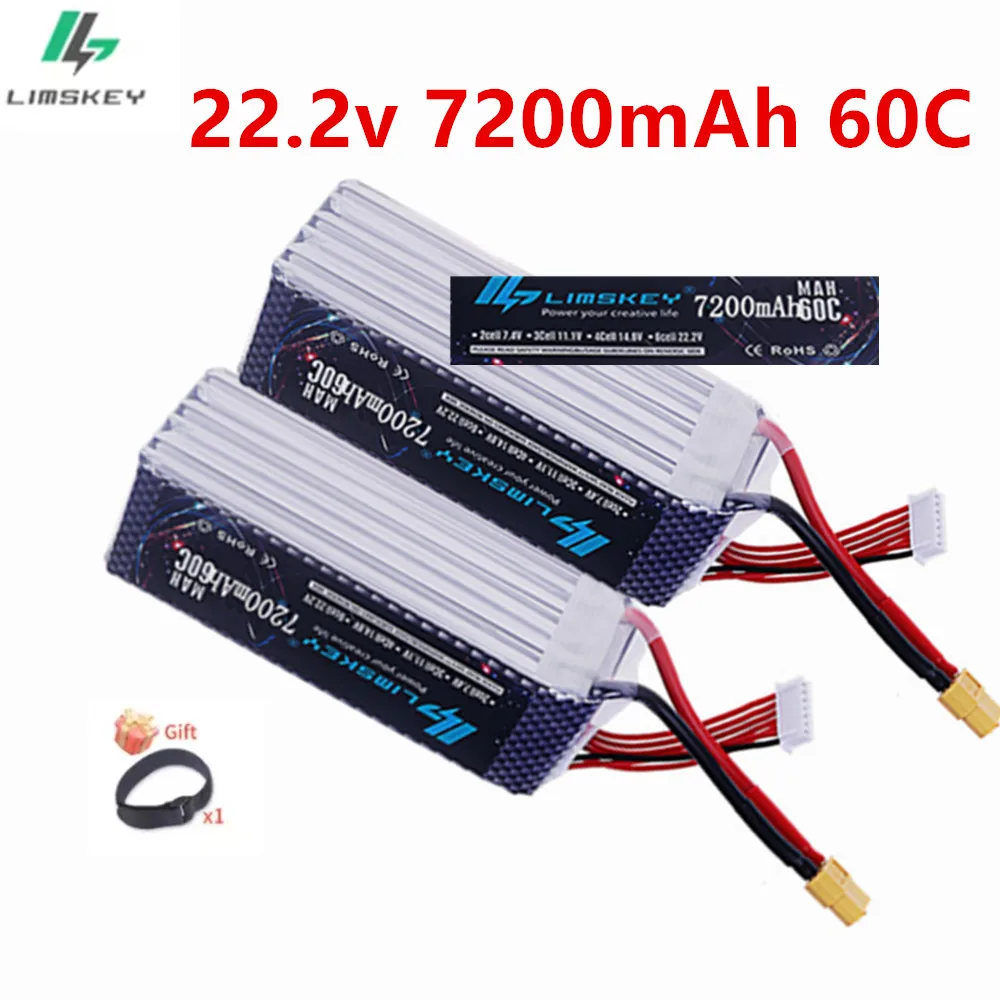 

RC LiPo Battery 6S 22.2V 7200mAh 60C RC Aircrft Airplane Helicopter Drone Spare Parts